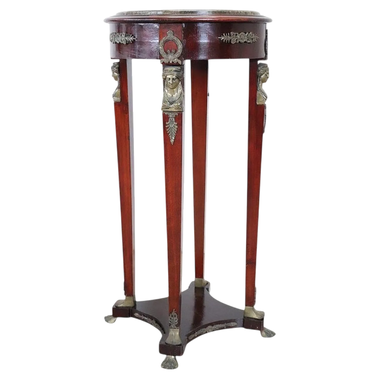 Guéridon wooden marble table, 80s 9