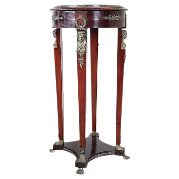 Guéridon wooden marble table, 80s