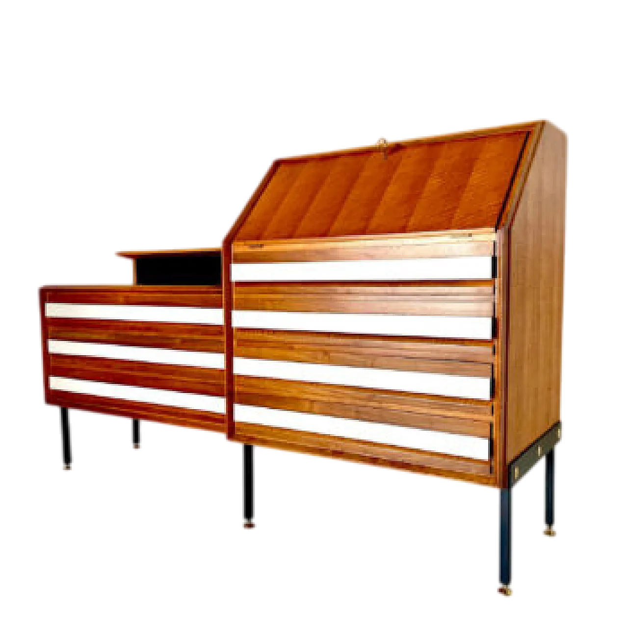 Credenza con cassetti in noce e formica di Permanente Cantu, anni '60 15