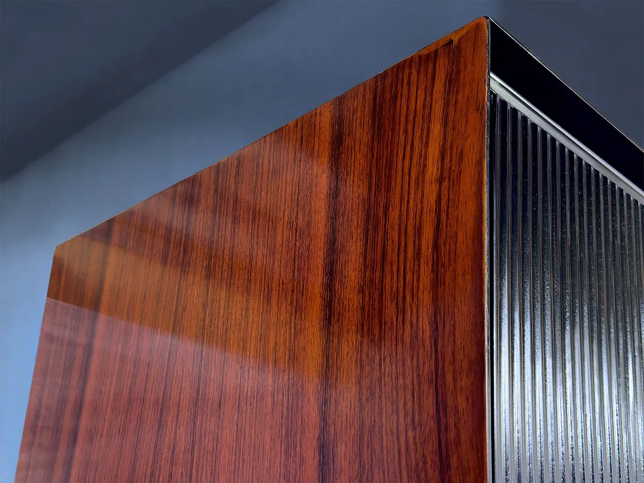 Armadio in legno in teak di metà secolo italiano 7 porte di Vittorio Dassi, anni '50 27