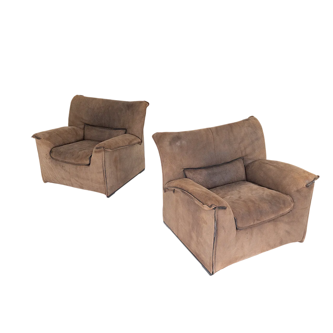 Coppia di poltrone Lauriana di A. e T. Scarpa per B&B Italia, anni '70 12