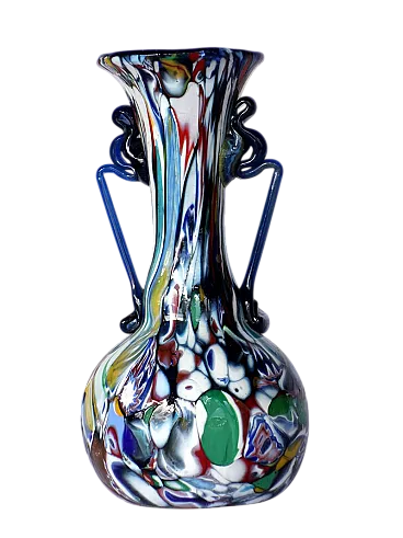 Blu Murrine Murano glass vase, 1950s