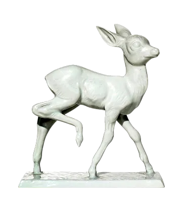 Personaggio Art Déco Fawn di Willi Münch-Khe per Rosenthal Porcelain, anni '40