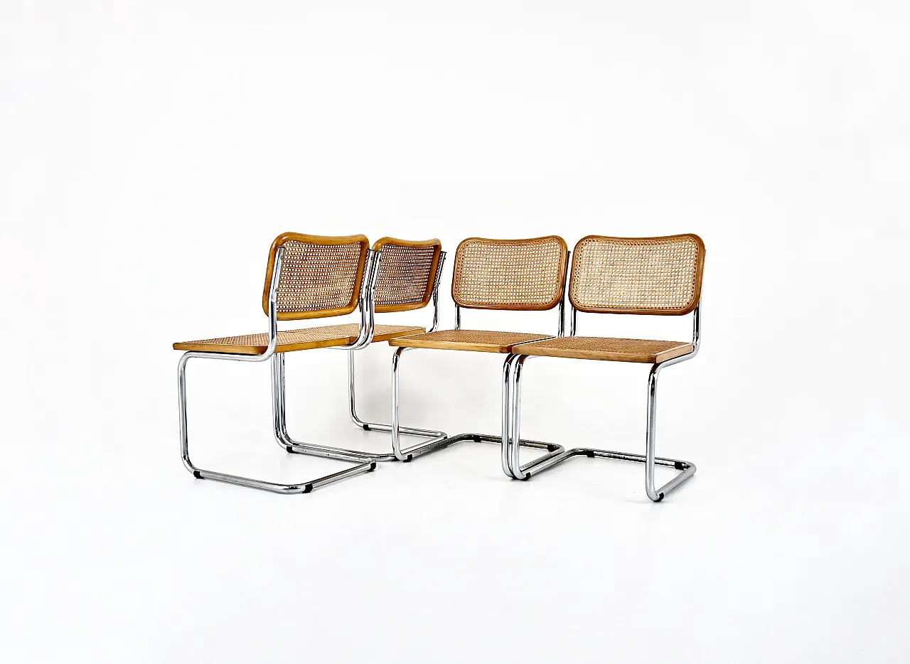 4 Dining Chairs Style B32 by Marcel Breuer, 90s 1