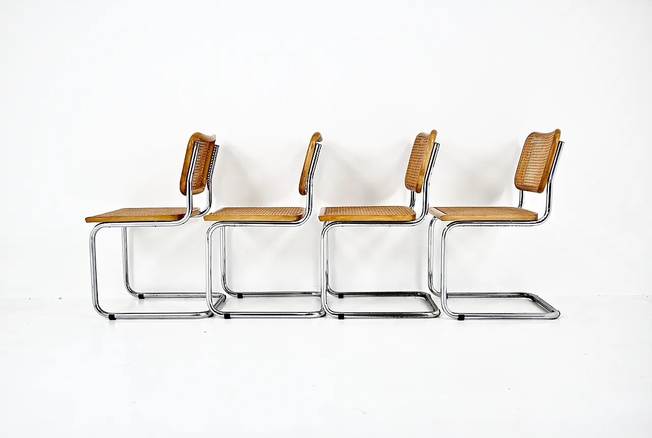 4 Dining Chairs Style B32 by Marcel Breuer, 90s 5