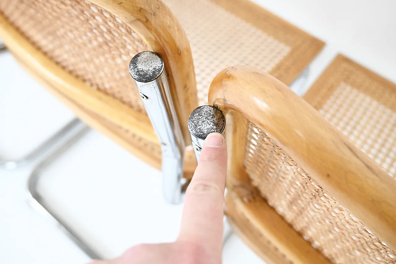 4 Dining Chairs Style B32 by Marcel Breuer, 90s 8