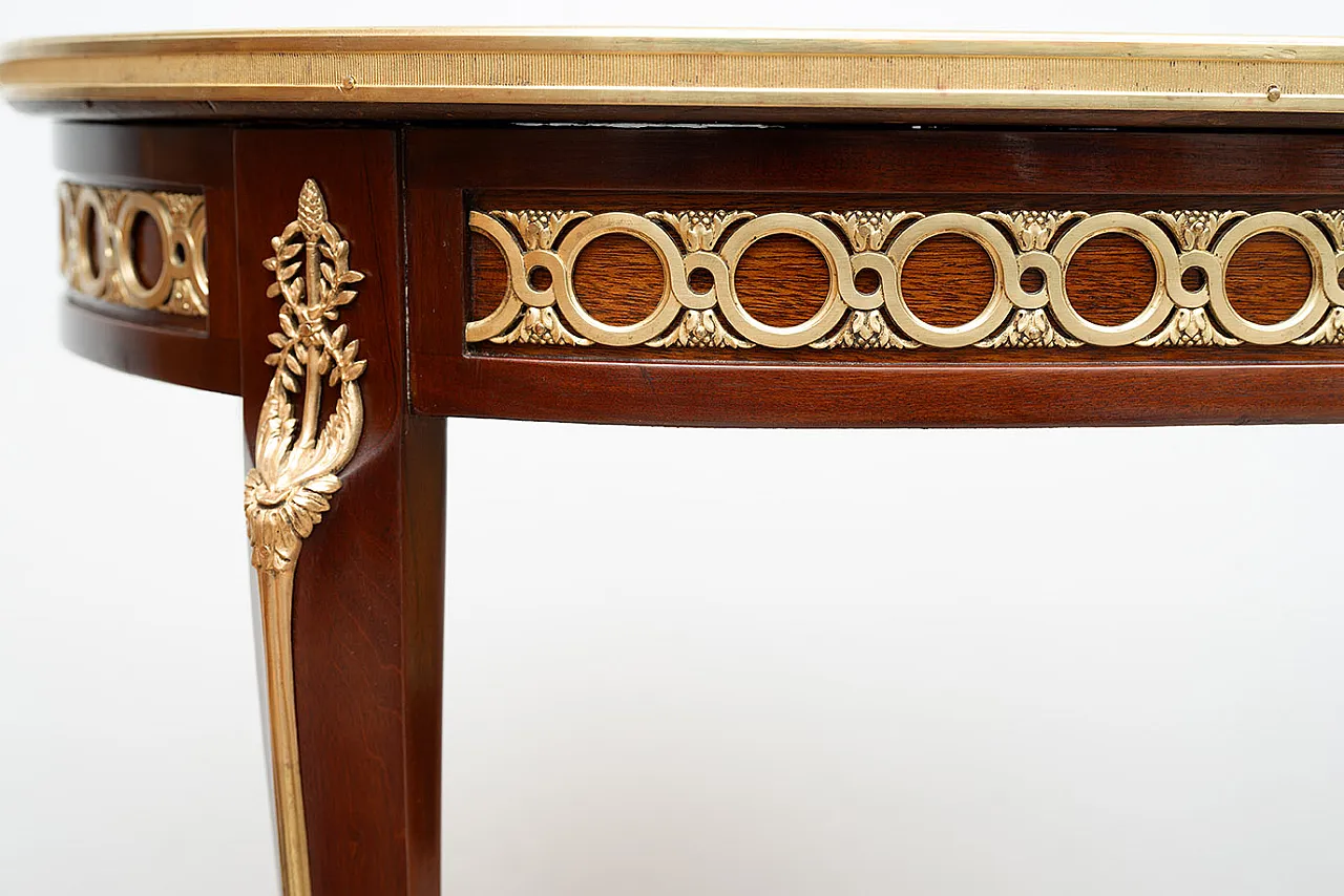 Table Napoleon III in mahogany with grafts of elements in Bronze, 19th 3