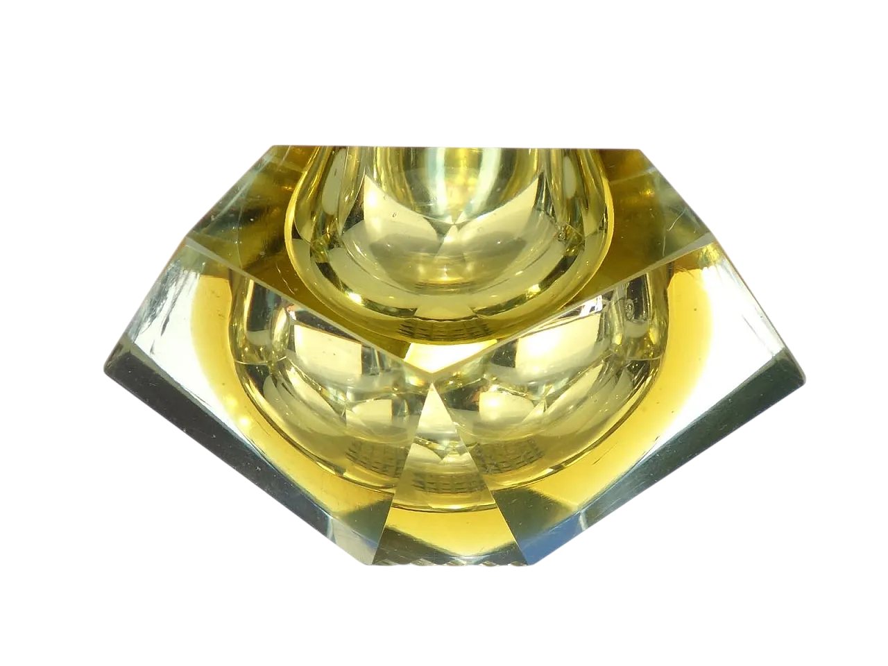 Posacenere in vetro di Murano giallo, anni '50 6