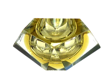 Posacenere in vetro di Murano giallo, anni '50