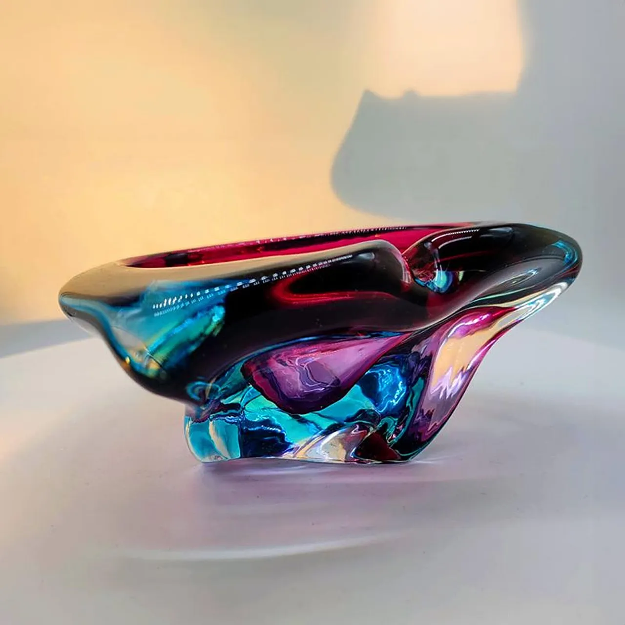 Posacenere in vetro di Murano viola, anni '60 3