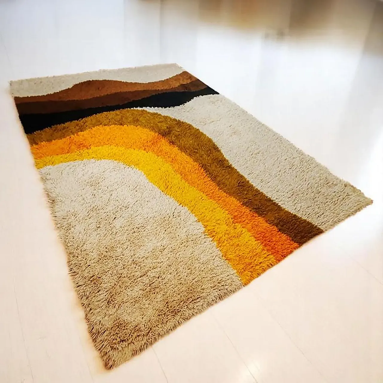 Big Space Age rug in wool, 1970s 2