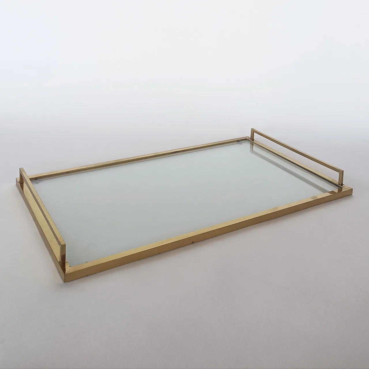 Brass tray in the style of Willy Rizzo, 1970s 1