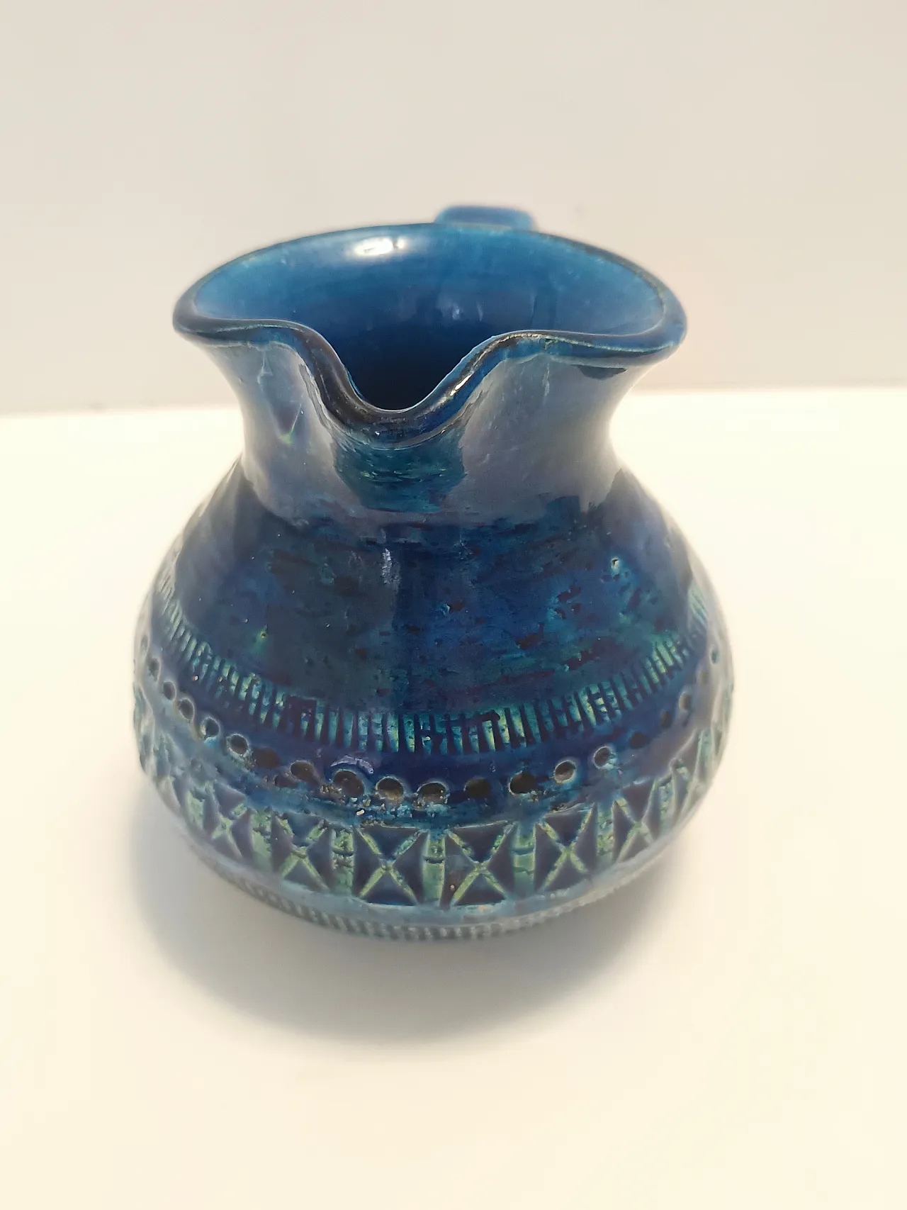 Brocca in ceramica laccata blu di Aldo Londi per Bitossi, anni '70 2