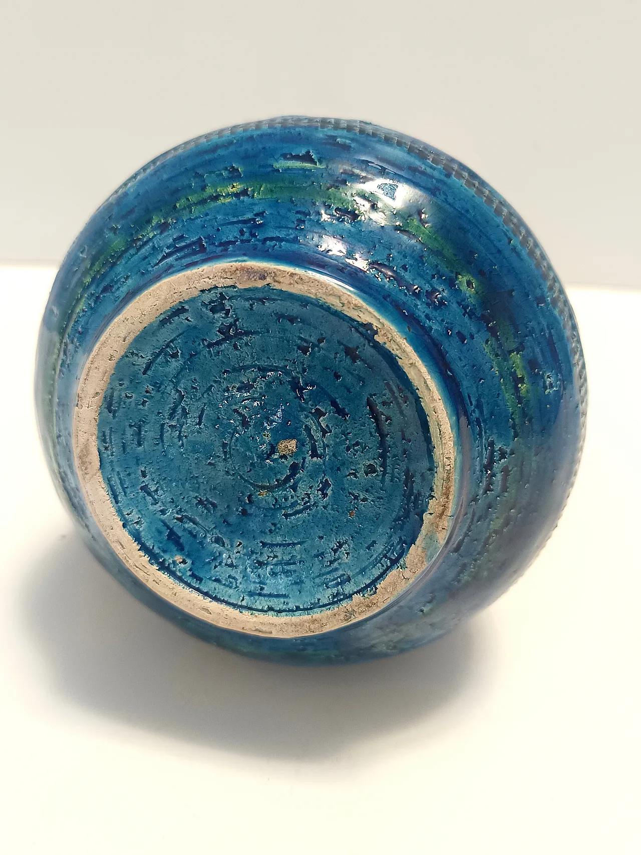 Brocca in ceramica laccata blu di Aldo Londi per Bitossi, anni '70 3