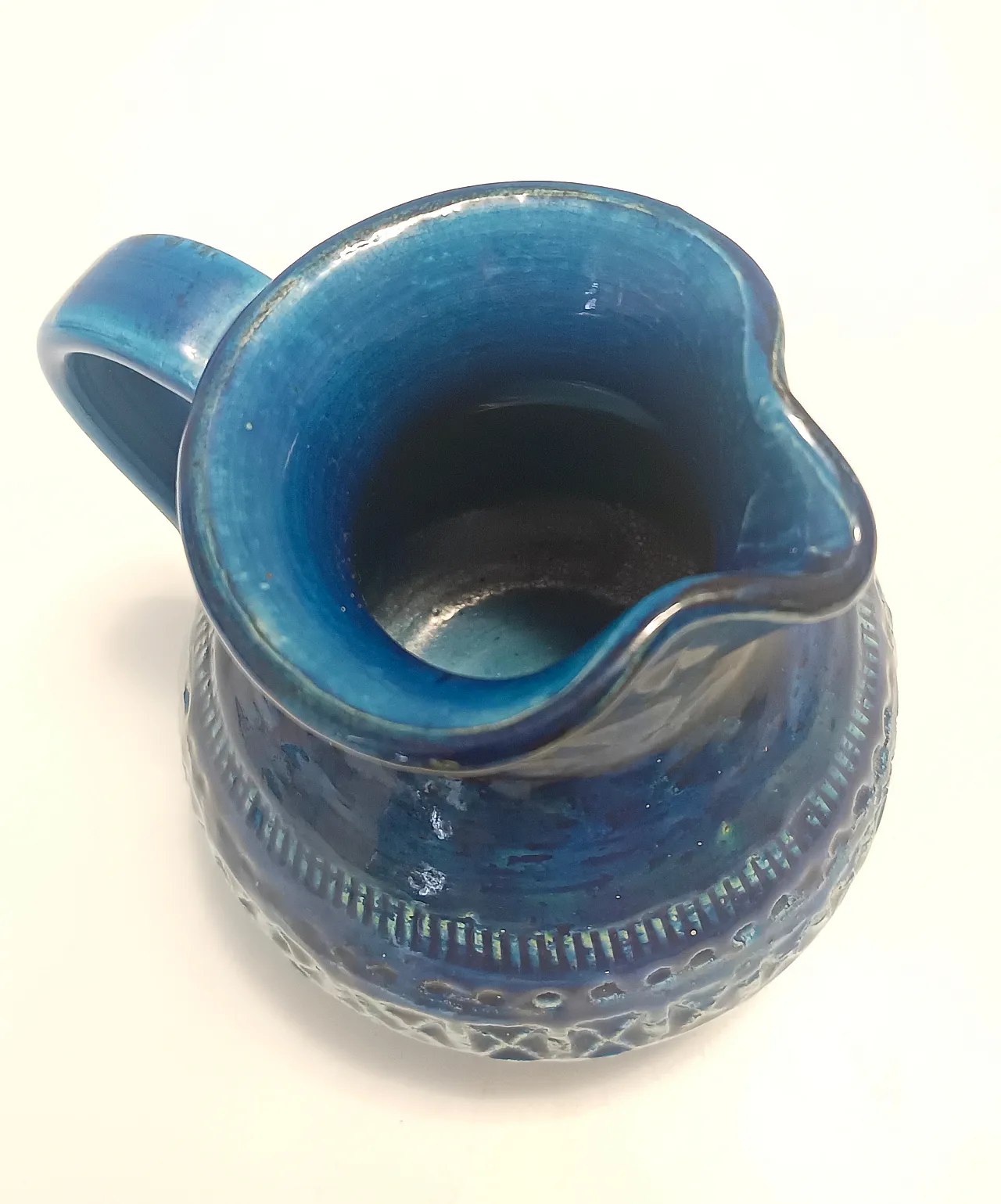 Brocca in ceramica laccata blu di Aldo Londi per Bitossi, anni '70 10