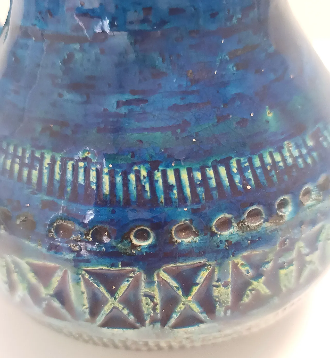 Brocca in ceramica laccata blu di Aldo Londi per Bitossi, anni '70 11