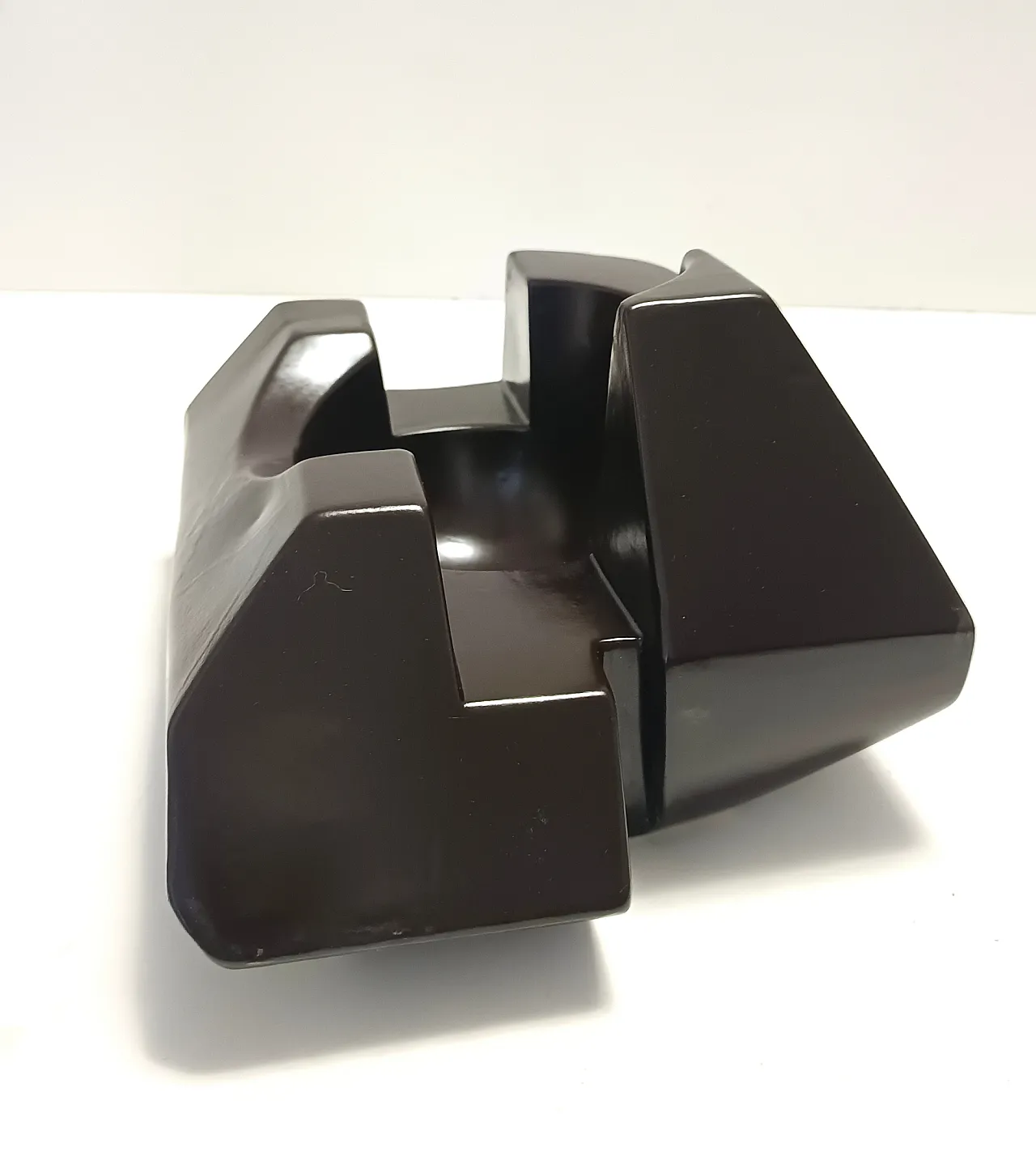 Ciotola o scultura in ceramica smaltata marrone, anni '70 2