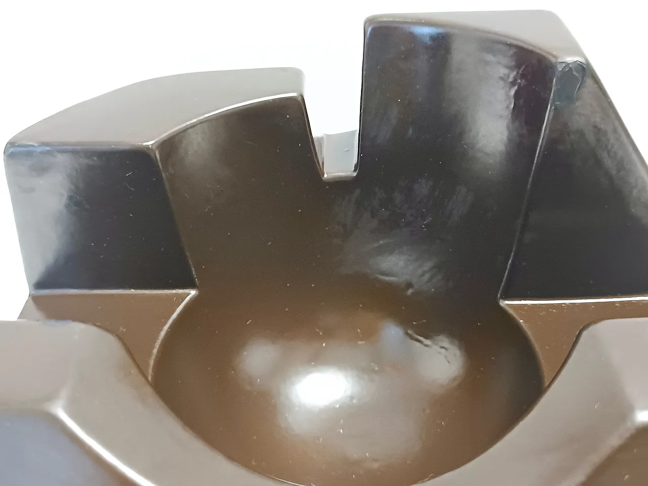 Ciotola o scultura in ceramica smaltata marrone, anni '70 9