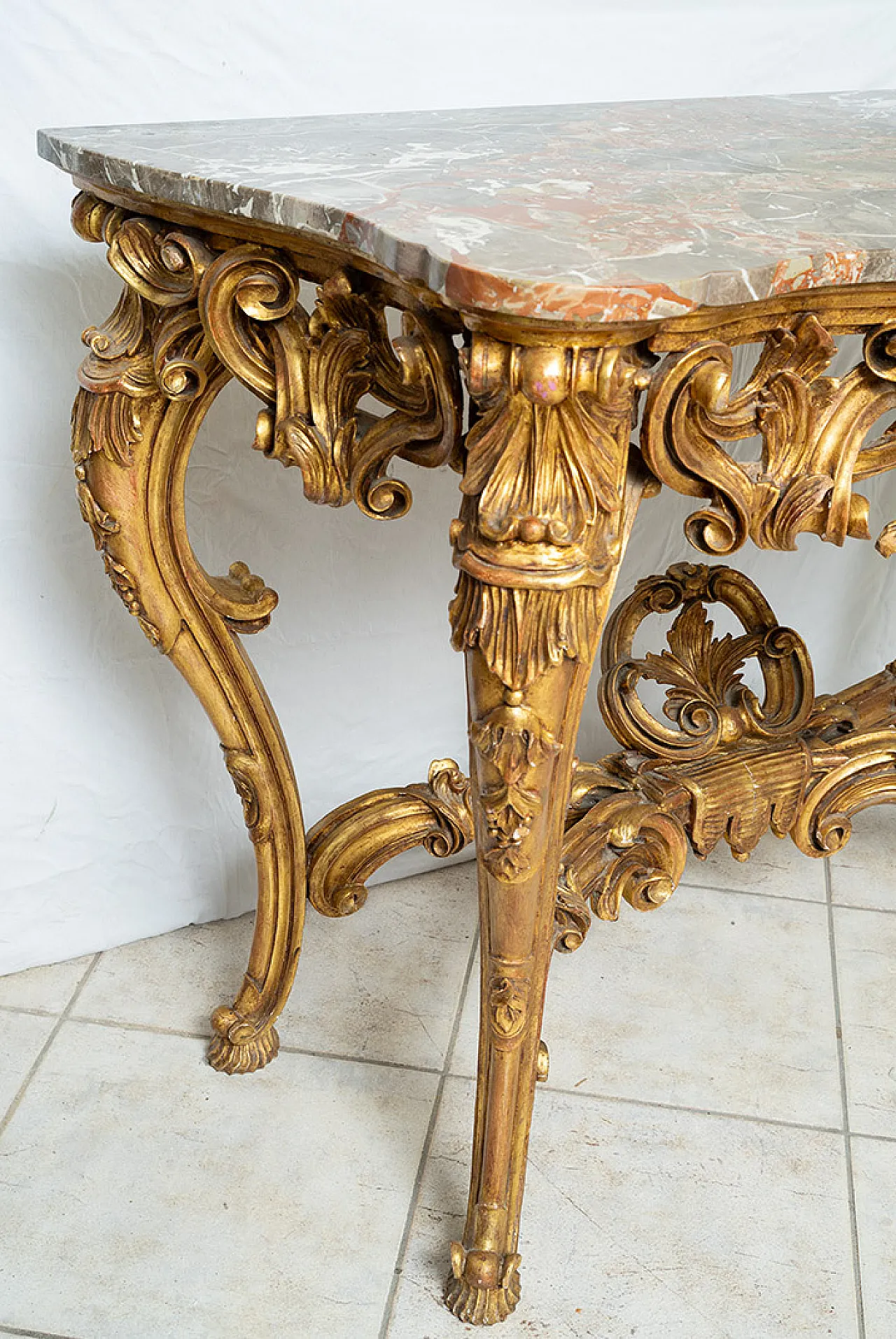 Console Napoleon III in golden and carved wood, 19th century 2
