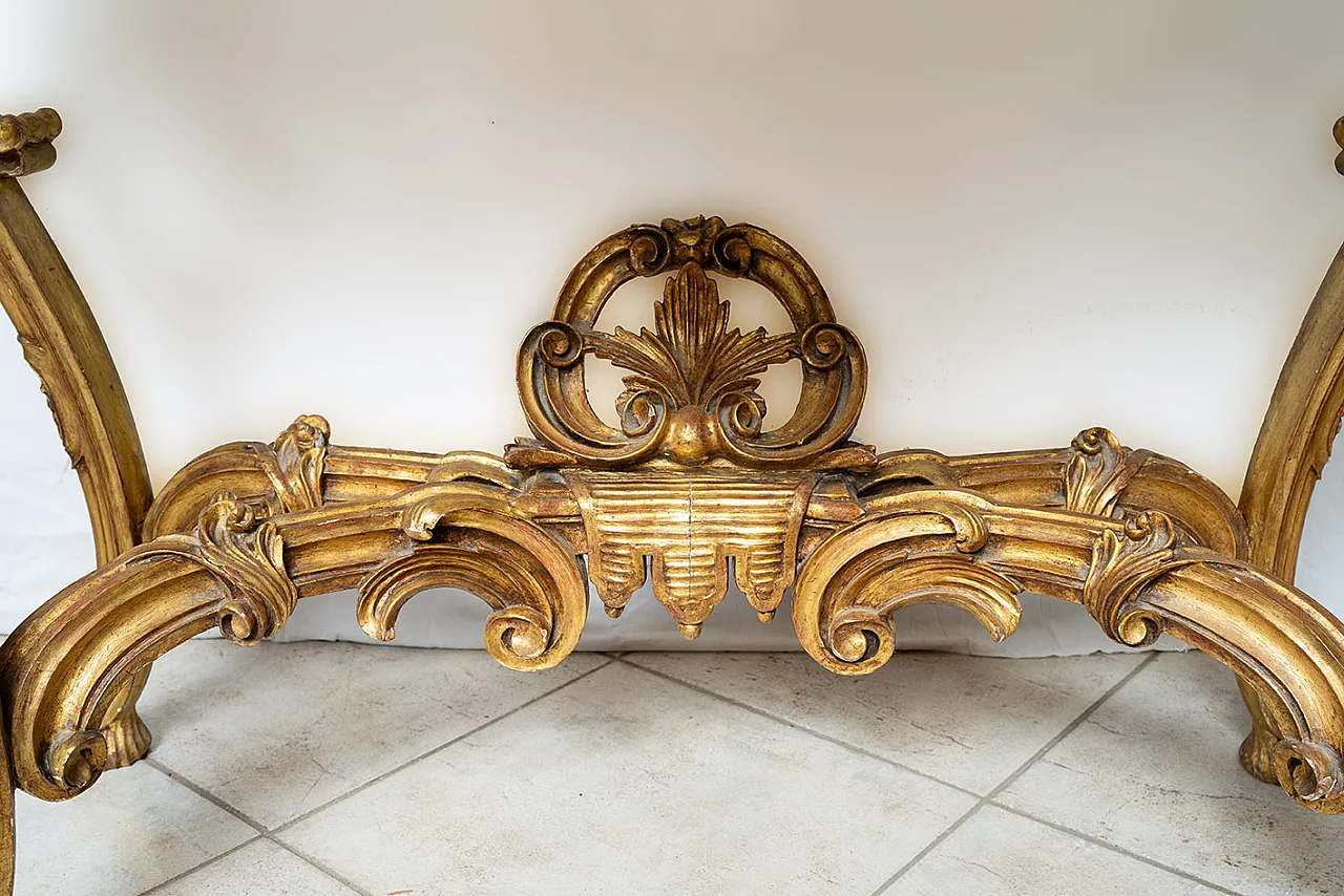 Console Napoleon III in golden and carved wood, 19th century 5