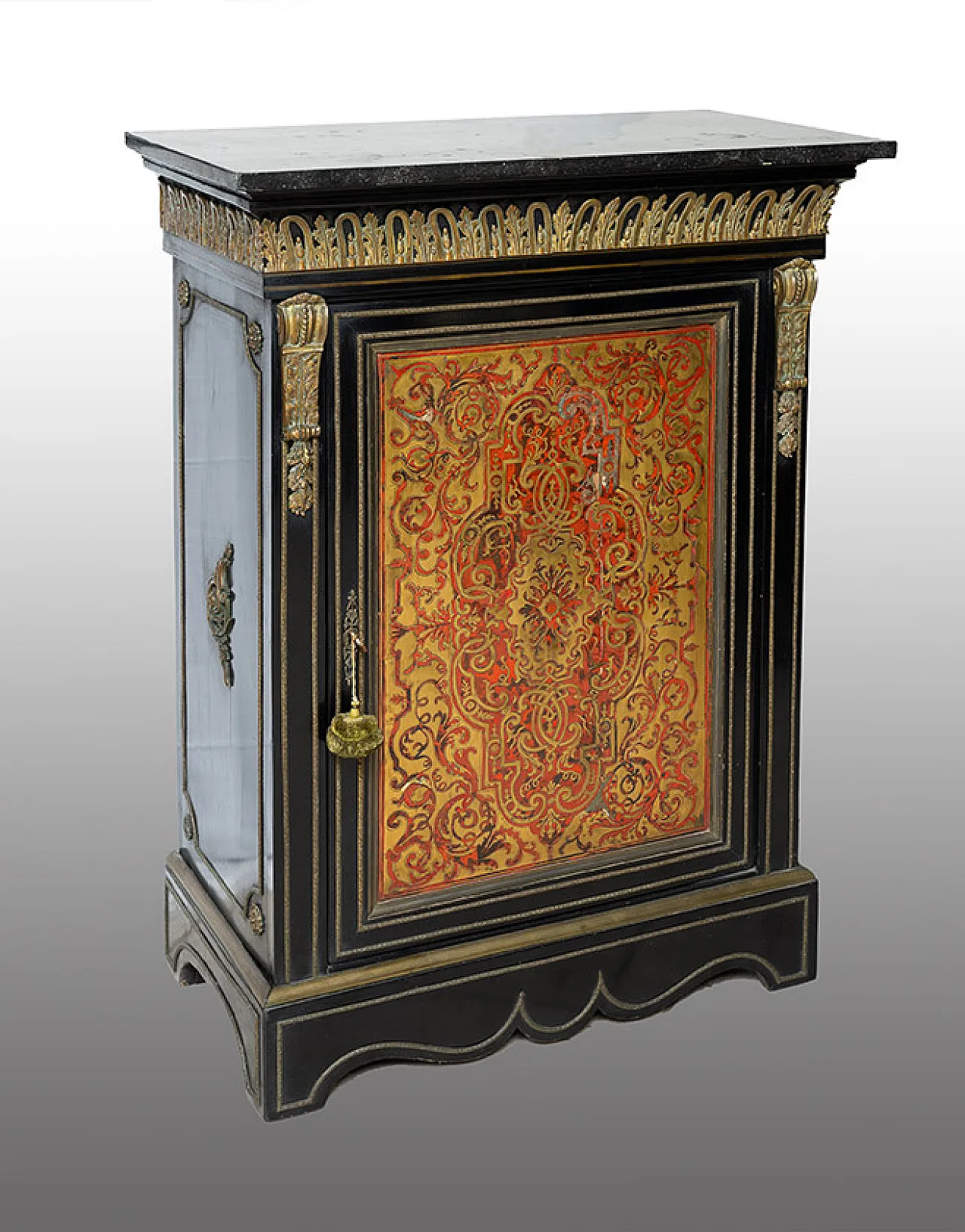 Boulle Credenza Napoleon III in ebanized wood, 19th century 1
