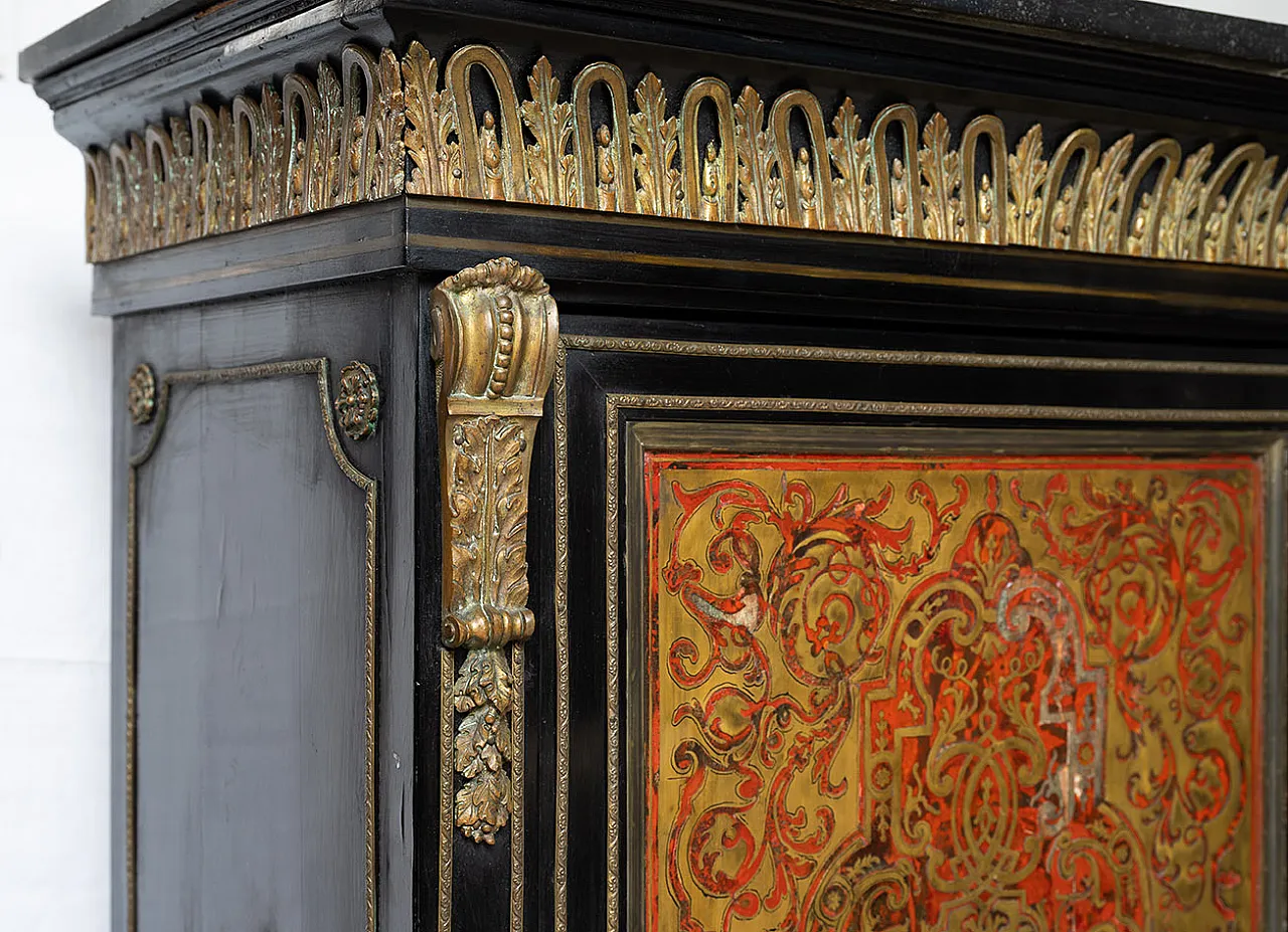 Boulle Credenza Napoleon III in ebanized wood, 19th century 3