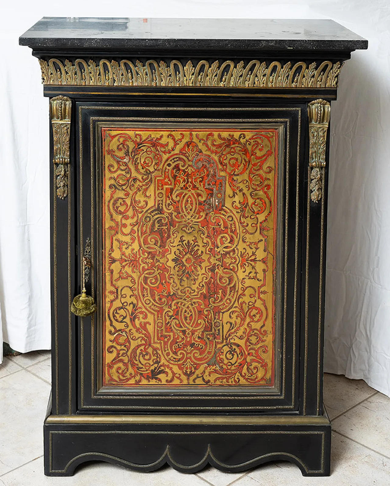 Boulle Credenza Napoleon III in ebanized wood, 19th century 5
