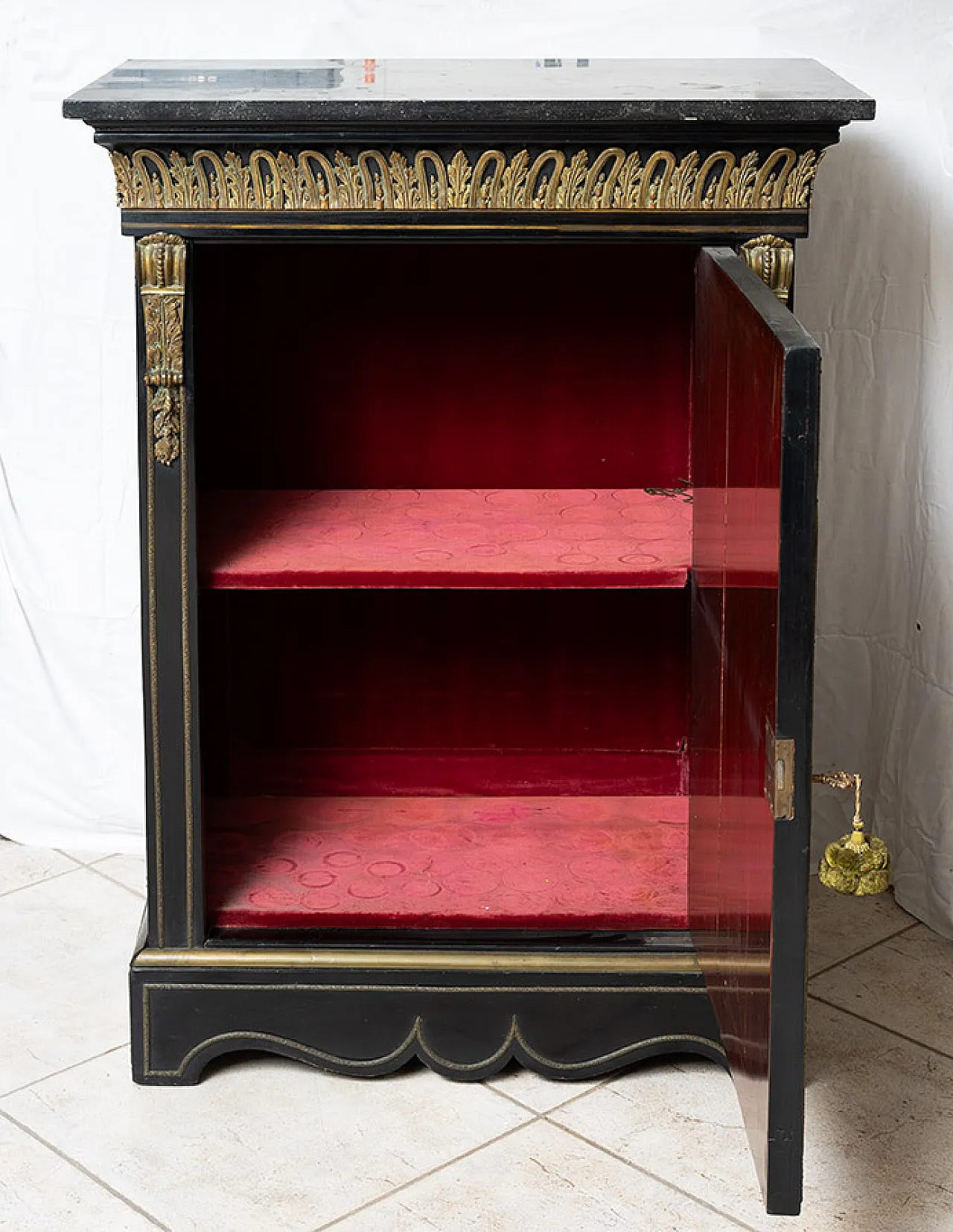 Boulle Credenza Napoleon III in ebanized wood, 19th century 6