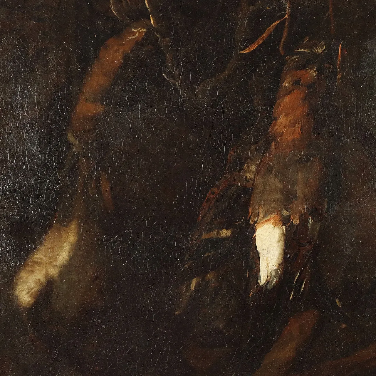 Circle of Felice Boselli, still life with game, oil painting on canvas, 18th century 4