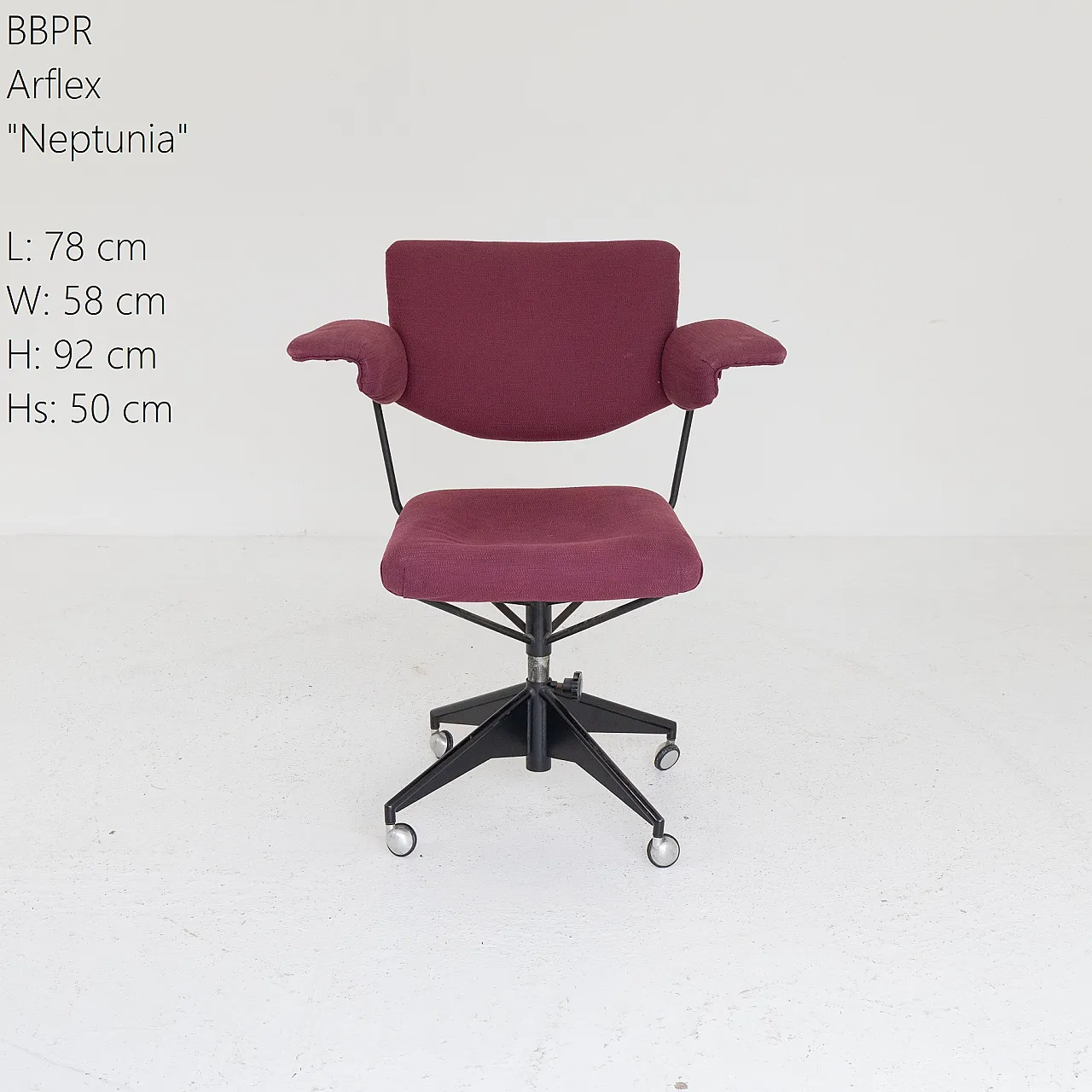 Poltrona girevole Neptunia di BBPR per Arflex, anni ’50 1