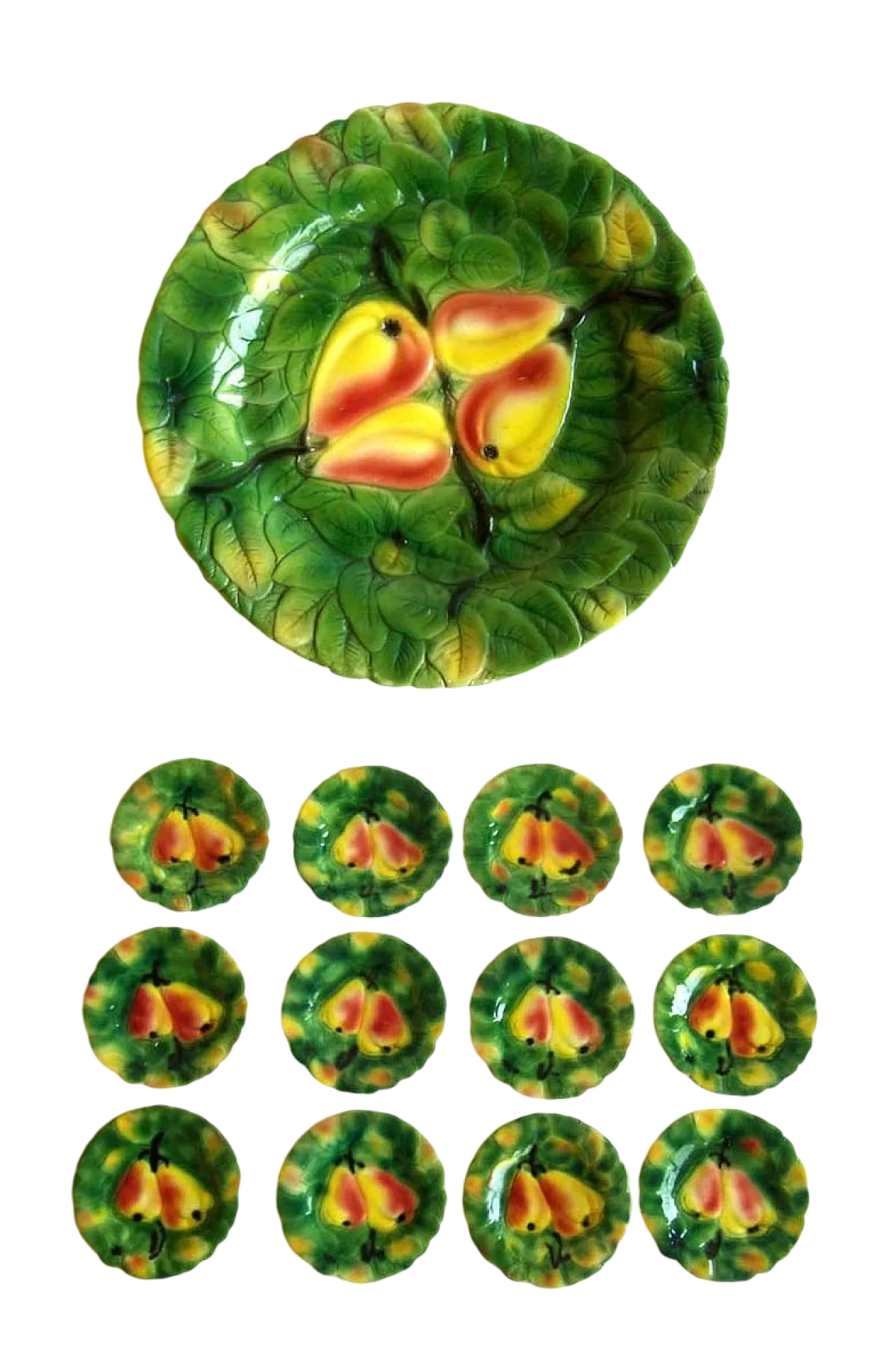 13 Piatti da dessert di frutta antica, primo '900 6