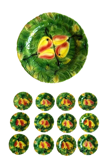 13 Piatti da dessert di frutta antica, primo '900