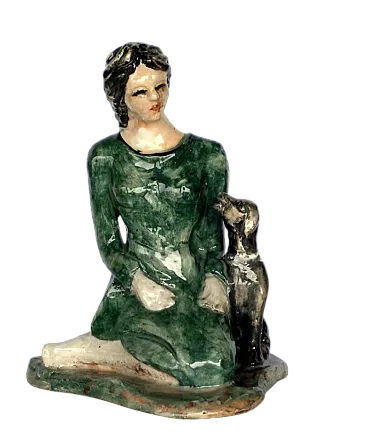 Scultura in ceramica di Rossicone di Domenico Purificato, anni '80