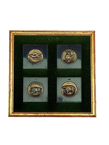 4 Medaglie in bronzo di Luciano Minguzzi, anni '60