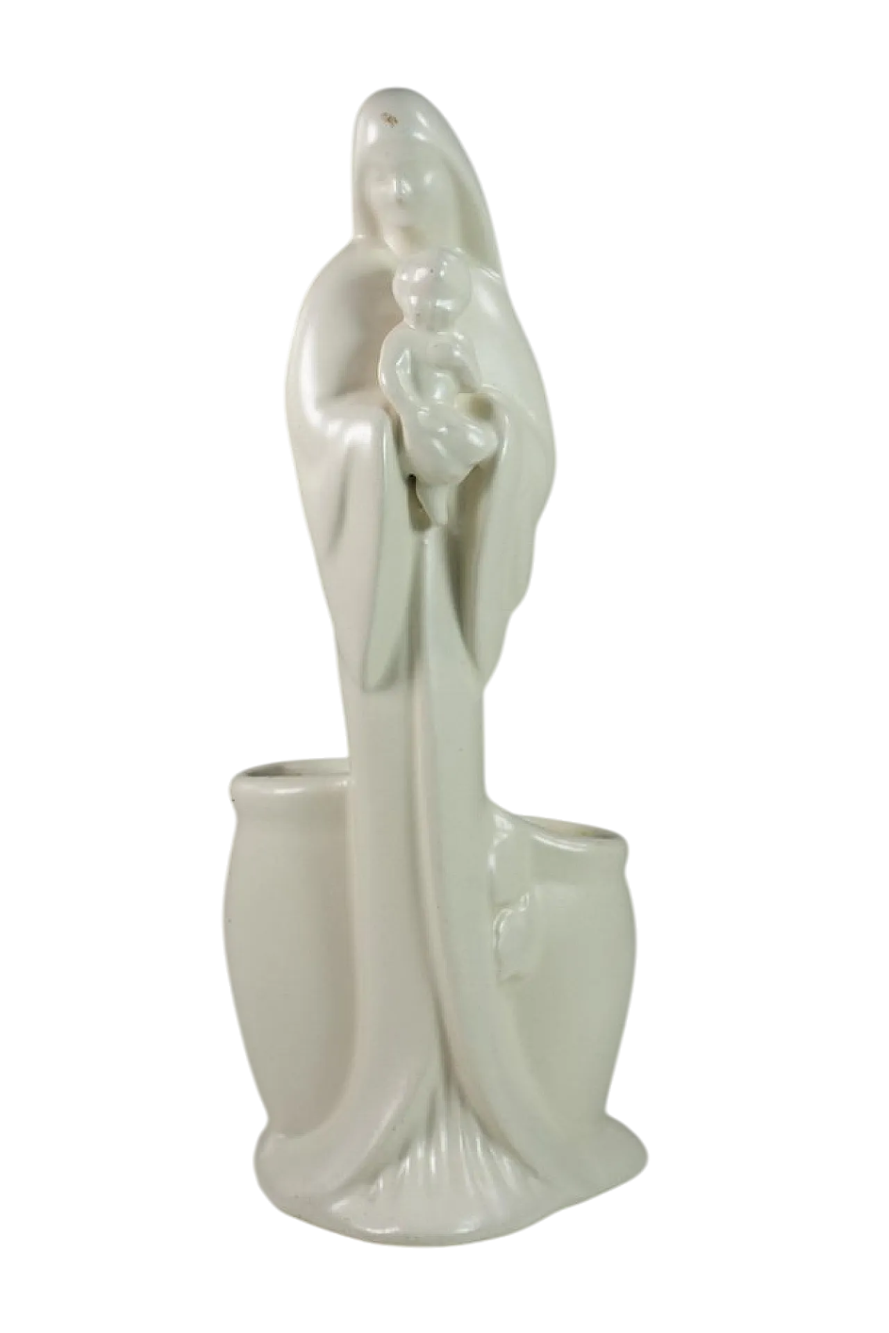 Statua Madonna antica Art Nouveau in ceramica di Haeger, primo '900 9