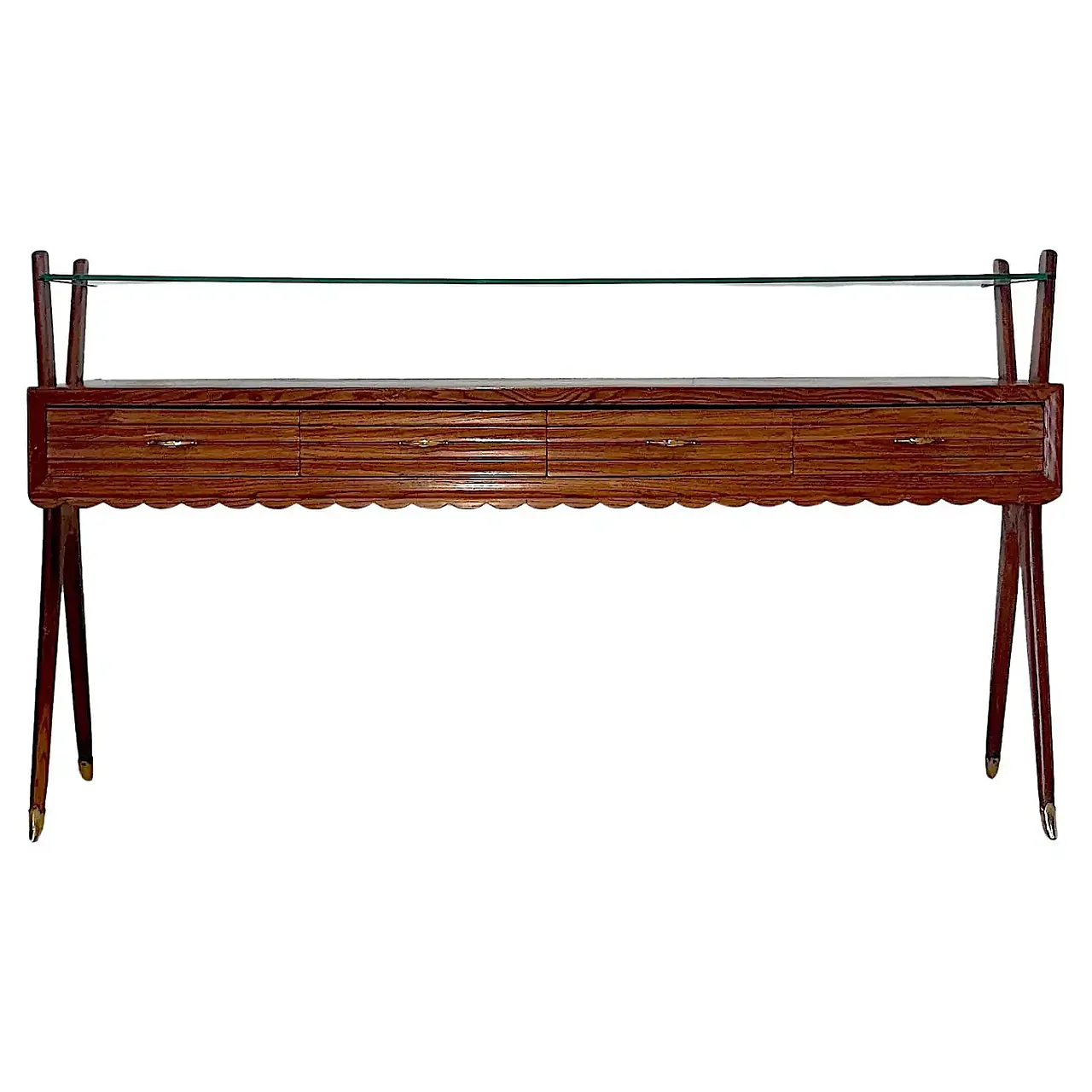 Wooden console, 1950s 1