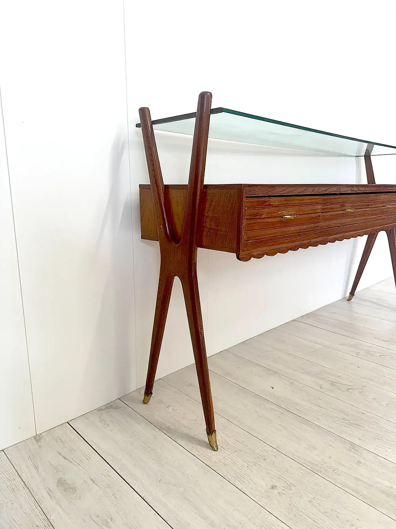 Wooden console, 1950s 5