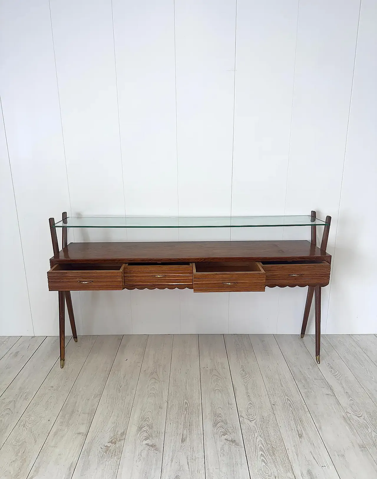 Wooden console, 1950s 8