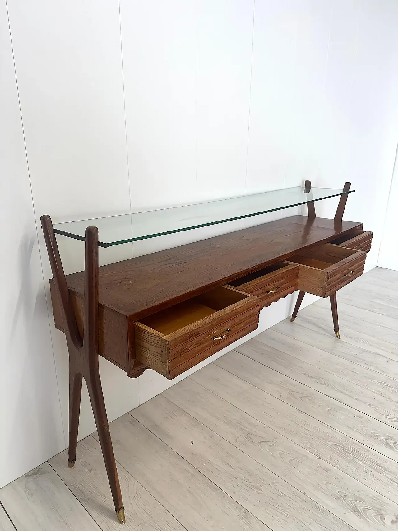 Wooden console, 1950s 11