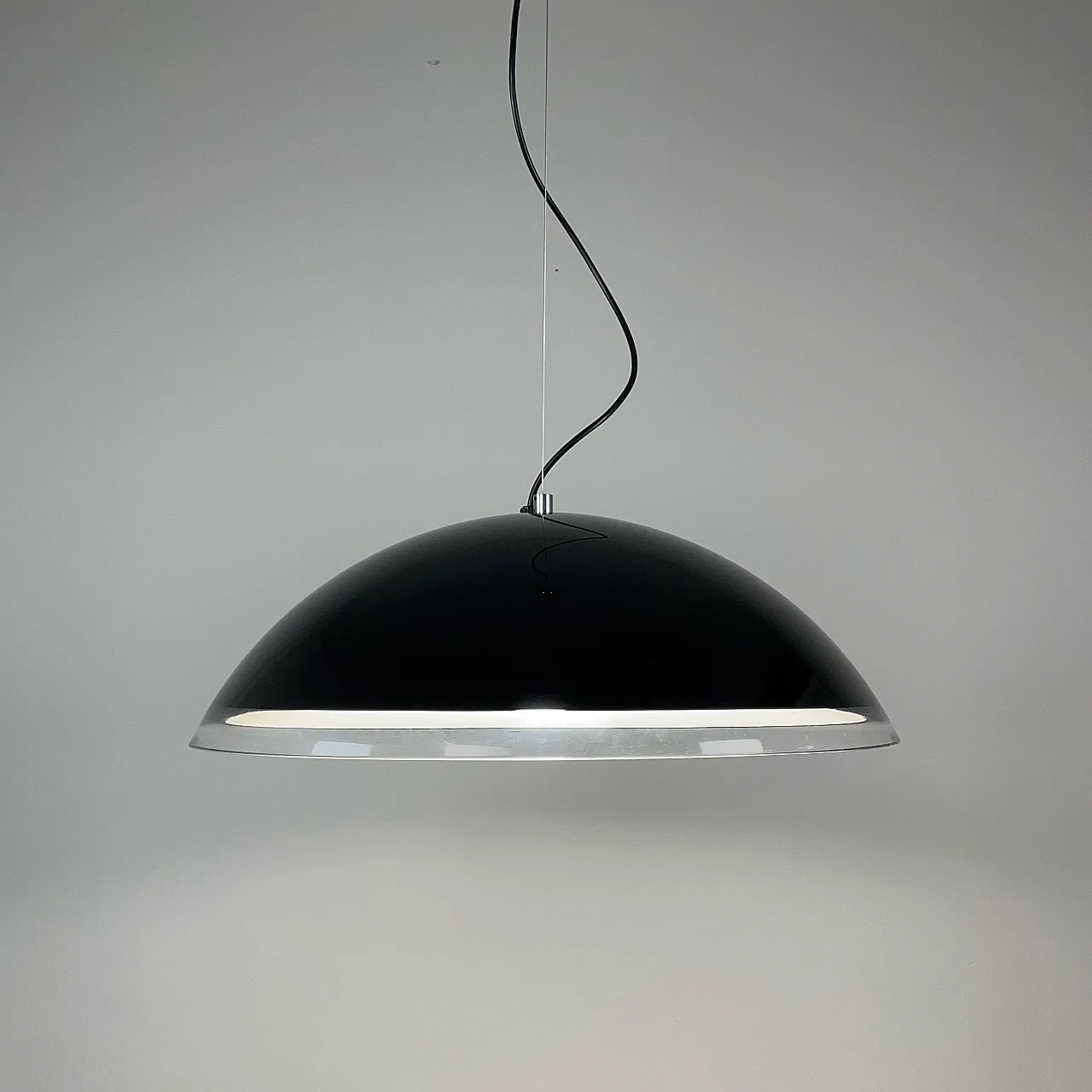 Guzzini Chandelier Black Space Age, 1980s 2