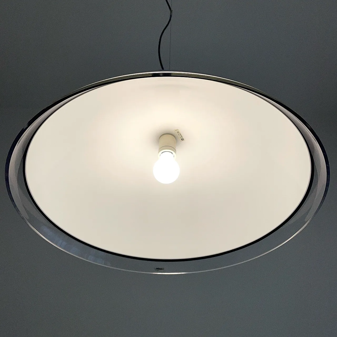 Guzzini Chandelier Black Space Age, 1980s 7