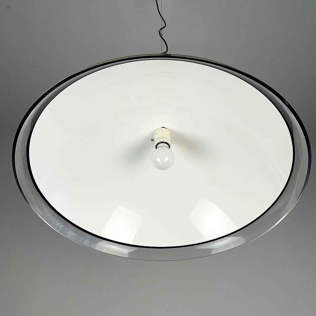 Guzzini Chandelier Black Space Age, 1980s 8