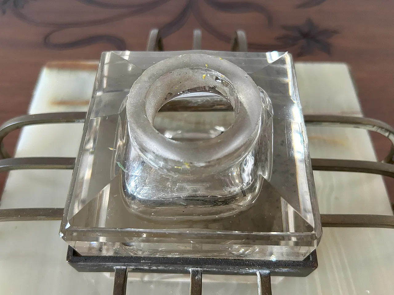 Calamaio di grandi dimensioni in onice, Art déco, anni '40 14