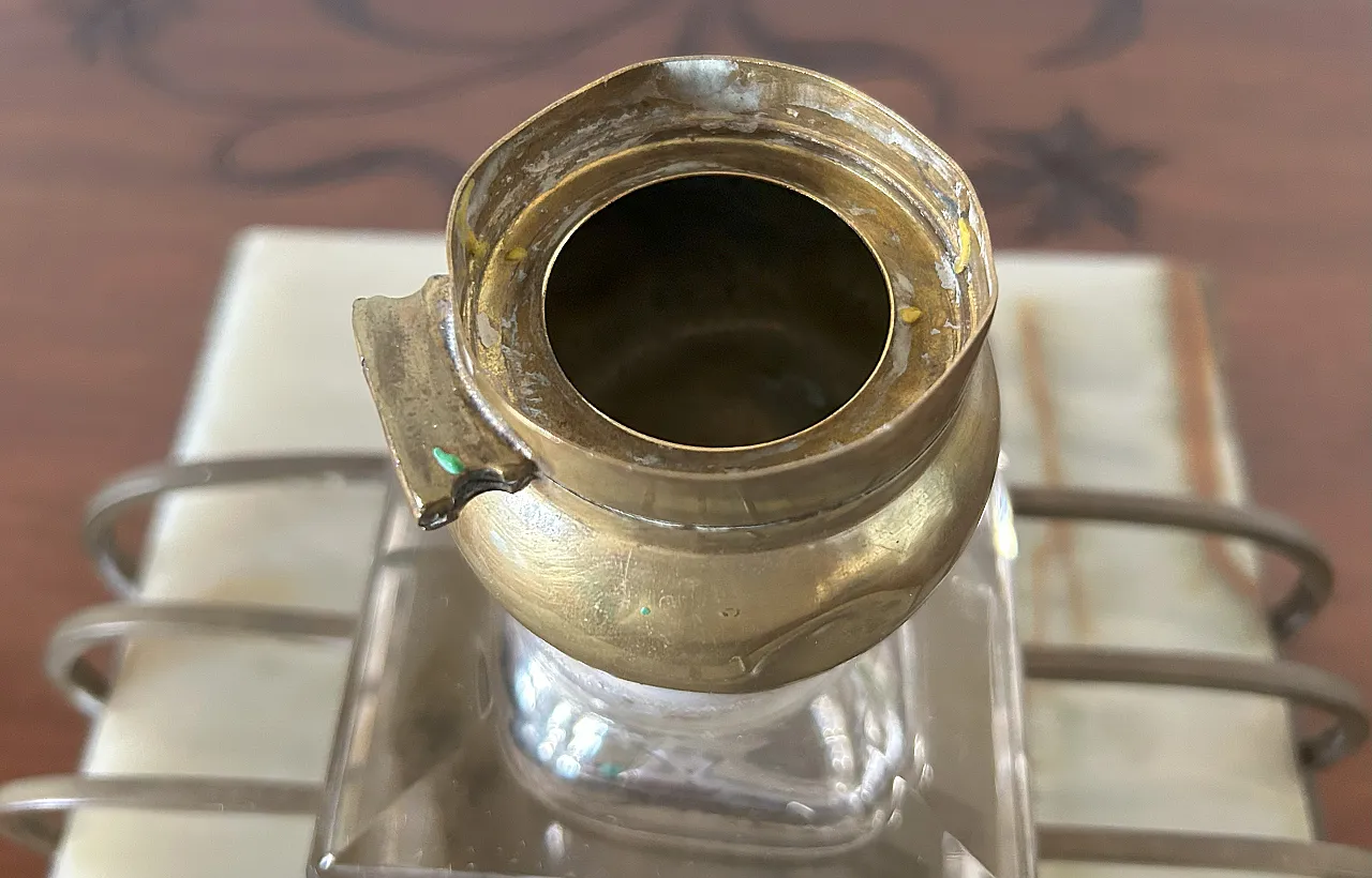 Calamaio di grandi dimensioni in onice, Art déco, anni '40 17