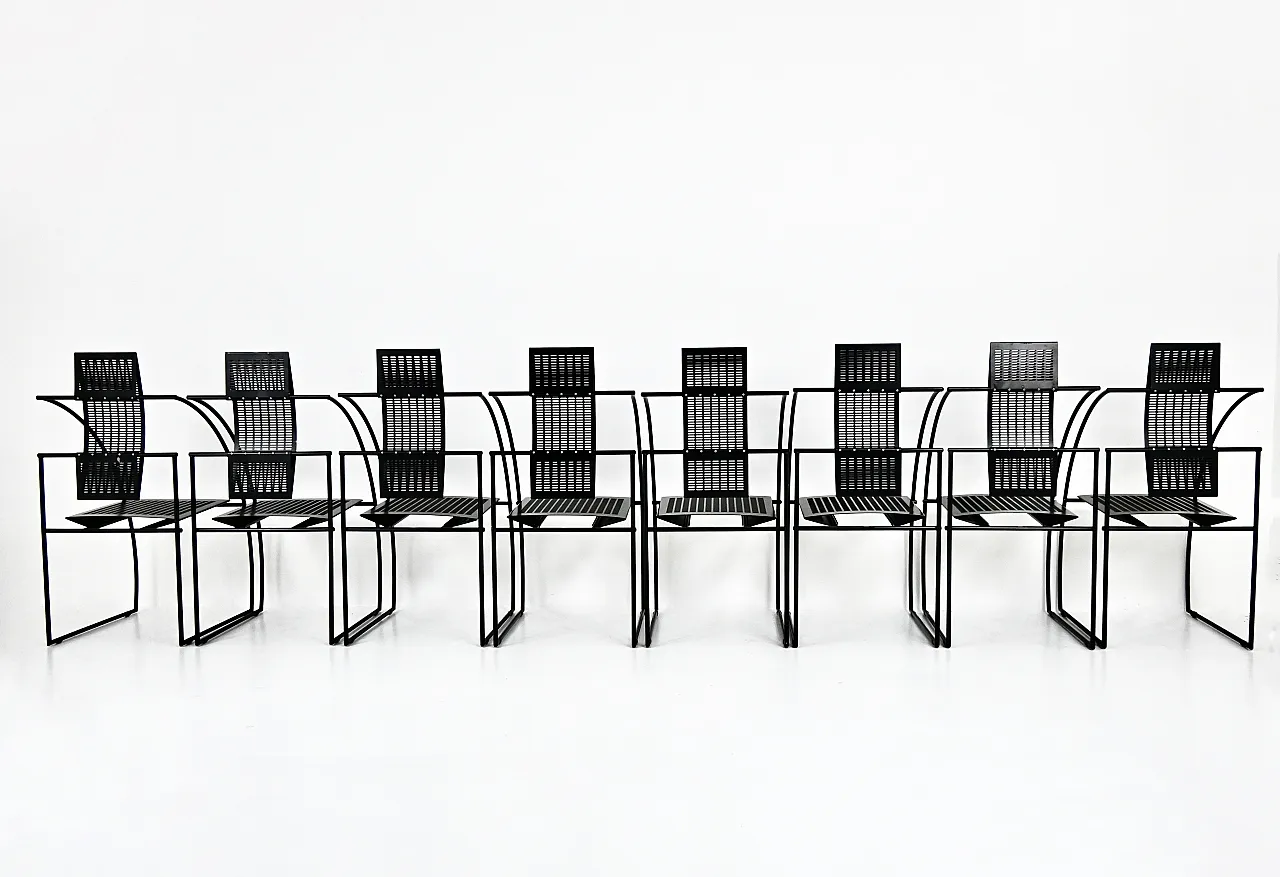 8 Sedie da pranzo "Quinta" di Mario Botta per Alias, anni '80 4