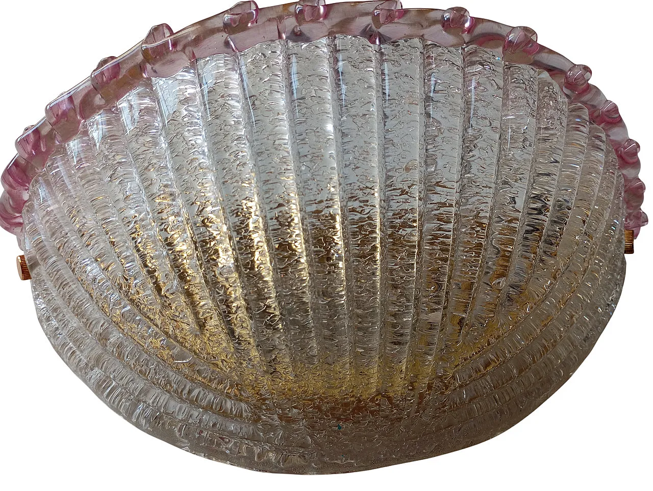 Applique vintage in vetro rosa di Murano, anni ‘80 2