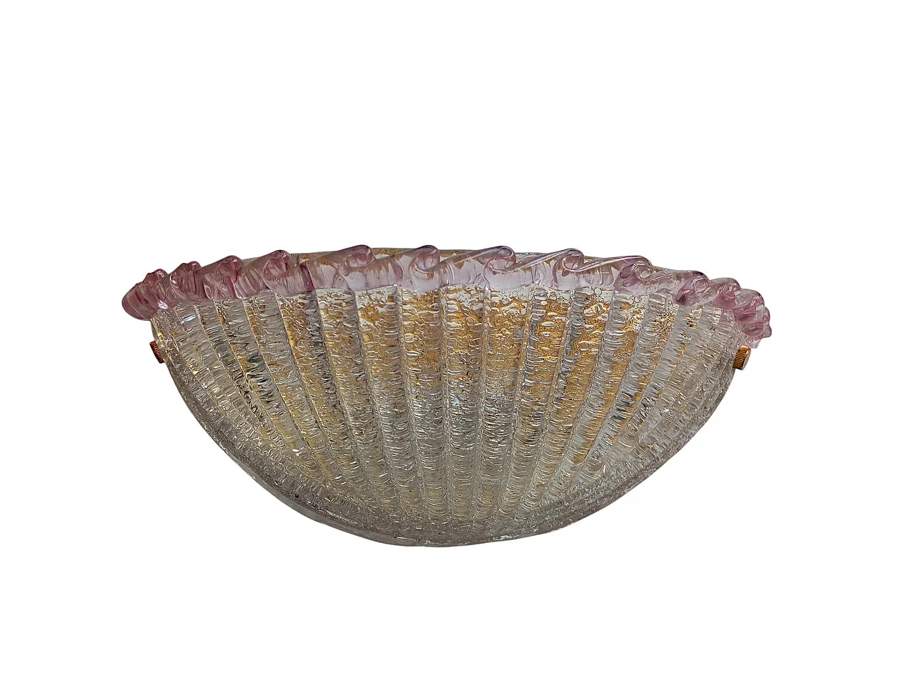 Applique vintage in vetro rosa di Murano, anni ‘80 3