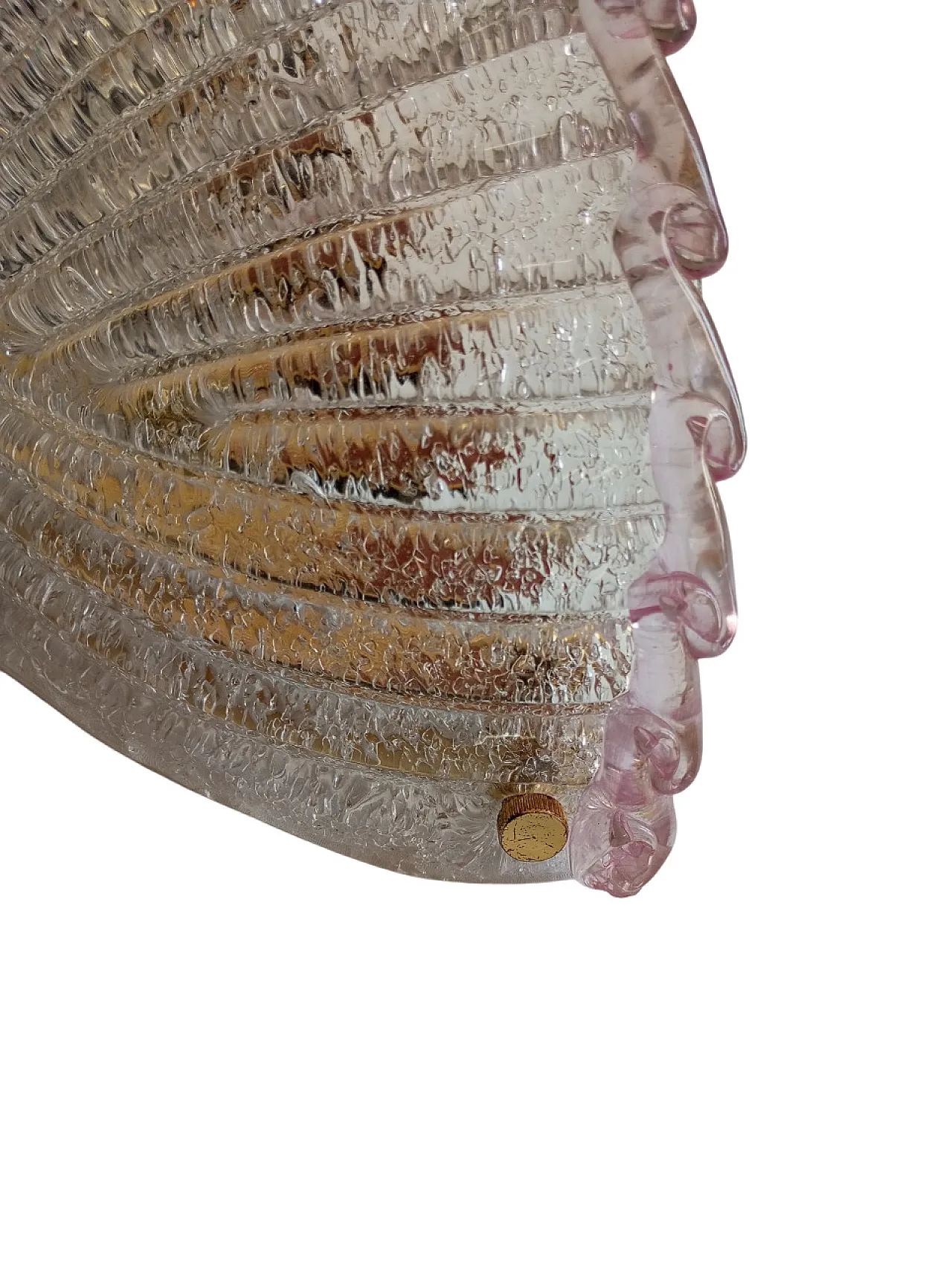 Applique vintage in vetro rosa di Murano, anni ‘80 4