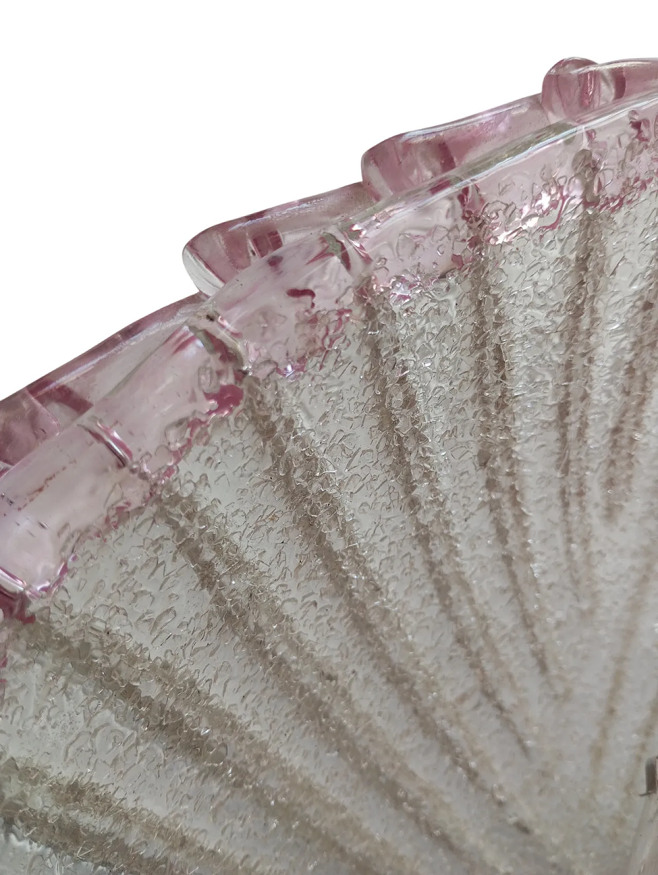 Applique vintage in vetro rosa di Murano, anni ‘80 7