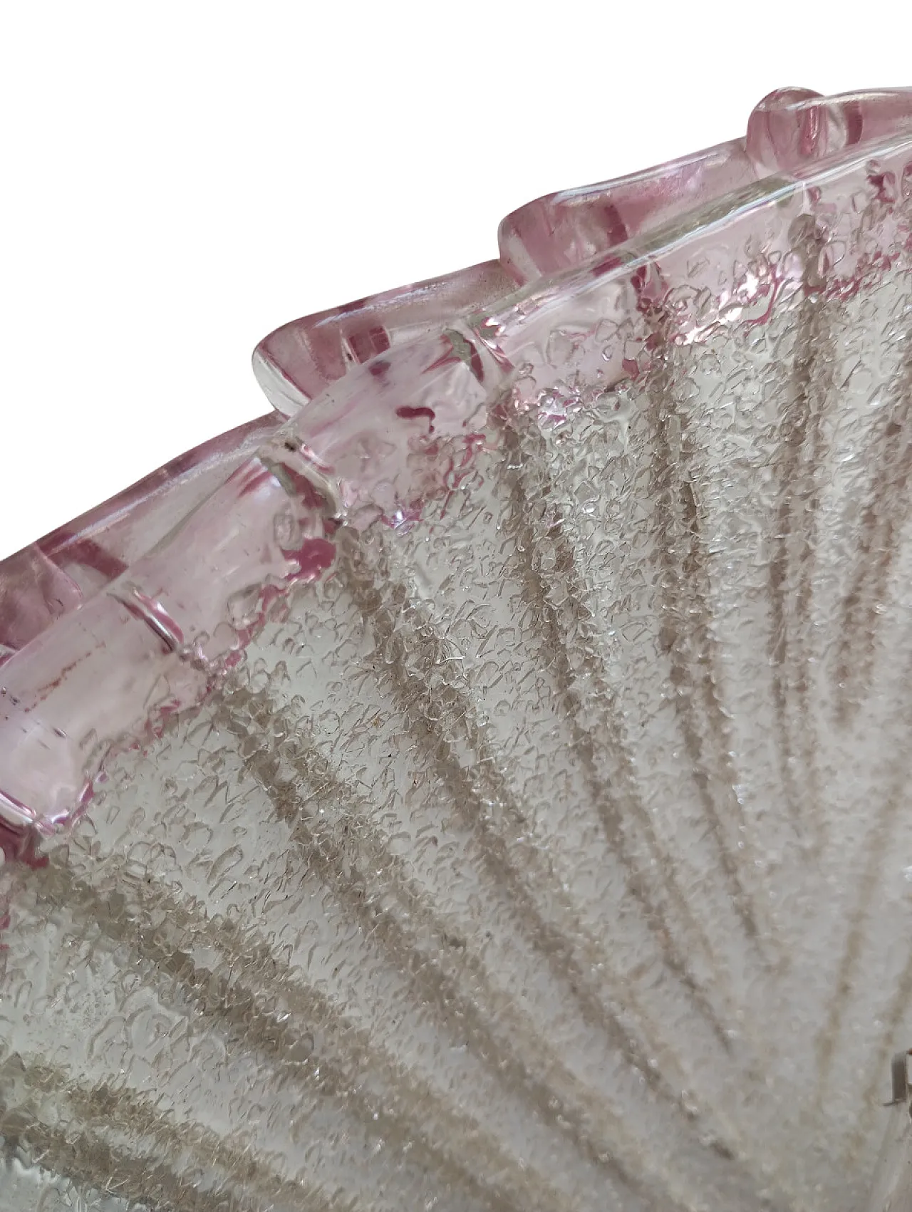 Applique vintage in vetro rosa di Murano, anni ‘80 8